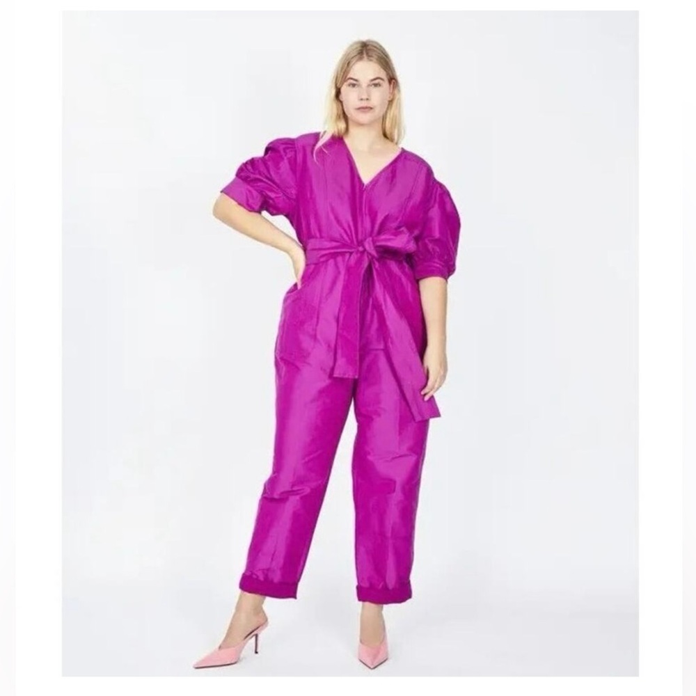 Tanya Taylor Pink Plus-size Barbiecore Jumpsuit, Size 16, NWT